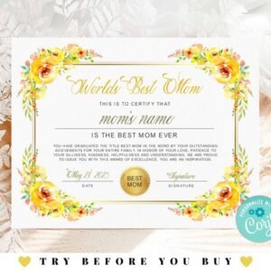 Best Mom Certificate Templates