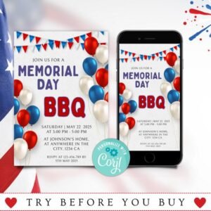 Memorial Day Invitations Templates