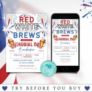 Memorial Day Invitation Editable