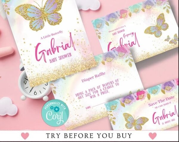 Butterfly Baby Shower Invitation