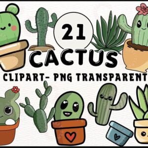 Watercolor Cactus Clipart