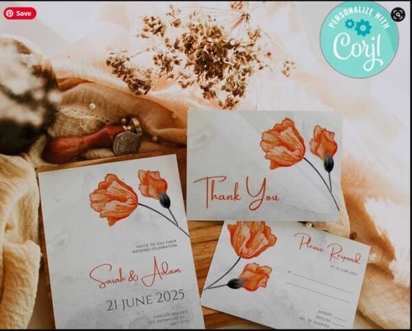 Floral Wedding Invitation Set