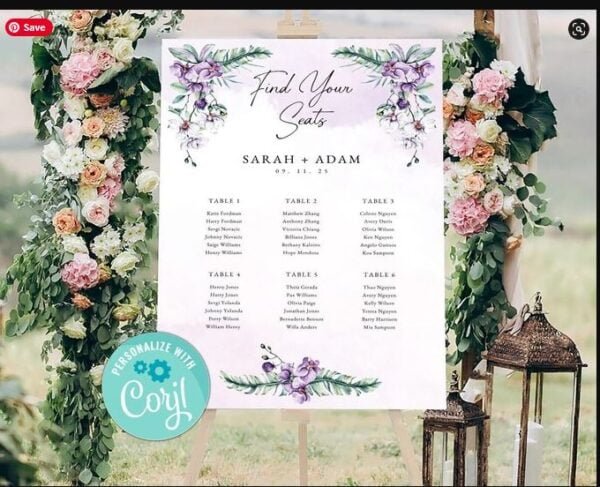 Wedding Seating Chart Template