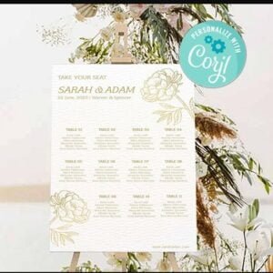 Gold Wedding Seating Chart