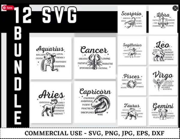 Zodiac Svg Bundle