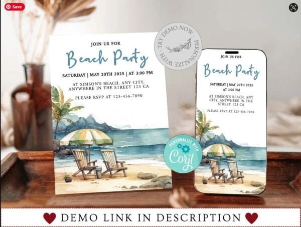 Beach Party Invitation