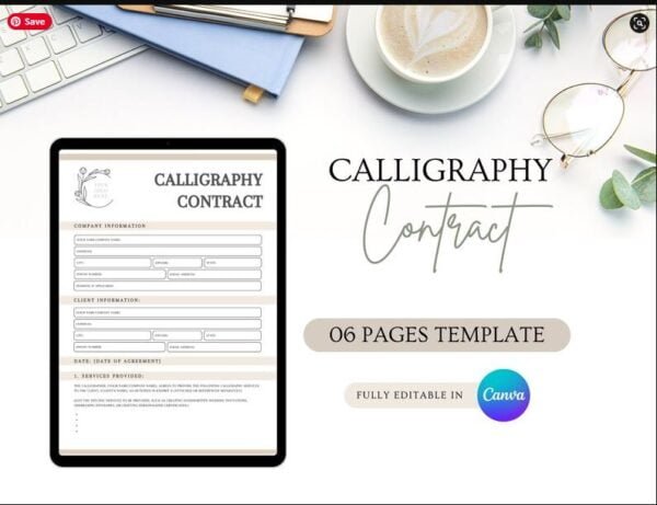 Calligraphy Contract Template