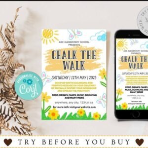 Editable Chalk The Walk Flyer