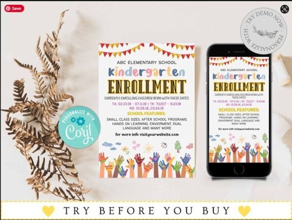 Kindergarten Enrollment Registration Flyer