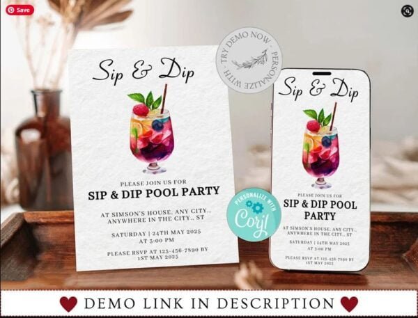 Pool Party Invitation