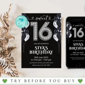 Sweet Sixteen Birthday Invitation
