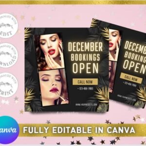 December Booking Canva Flyers