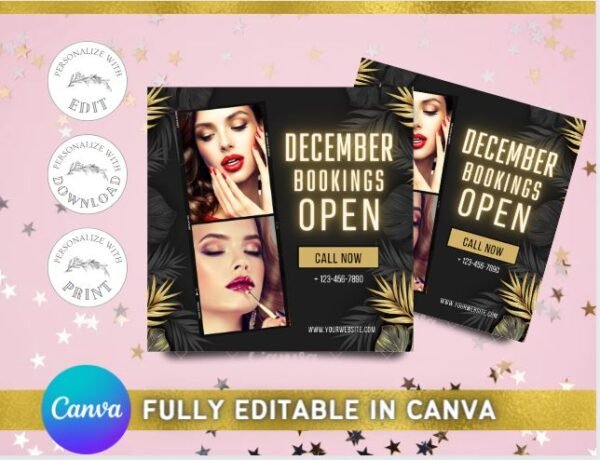 December Booking Canva Flyers