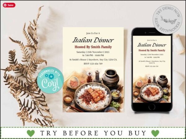 Italian Dinner Invitation