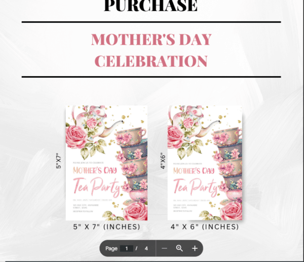 Mothers Day TeaParty Invitations