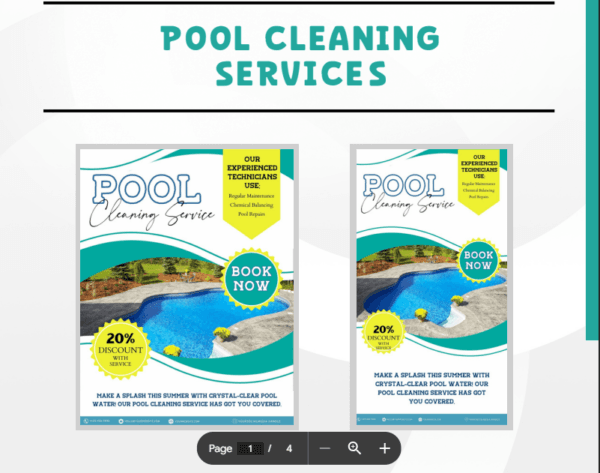 Pool Cleaning Service Flyers