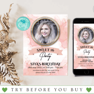 Sweet Sixteen Birthday Editable