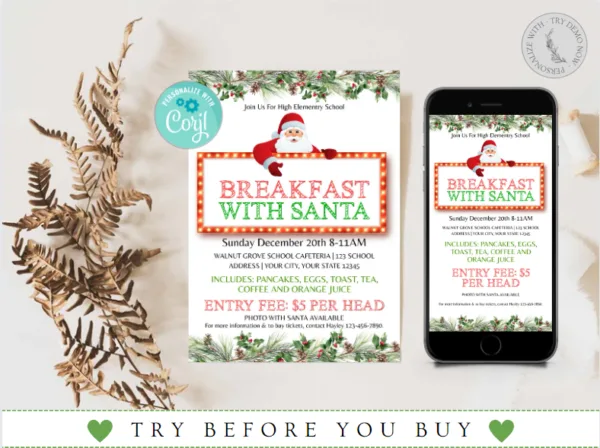 Breakfast with Santa Printable
