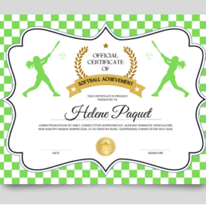 Softball Award Certificate Printable