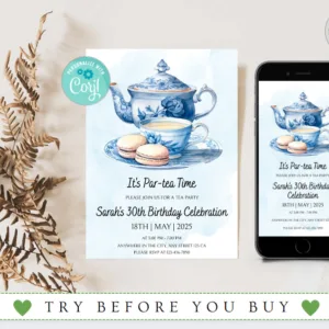 Tea Birthday Party Invitation