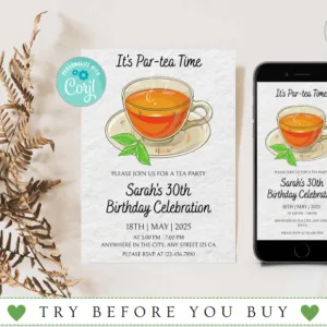 Tea Party Birthday Invitation