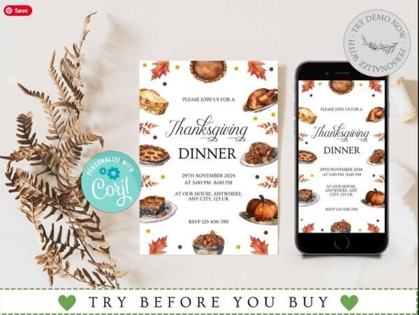 Thanksgiving Dinner Invitation Template