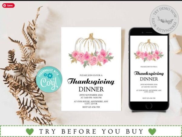 Thanksgiving Dinner Invitations