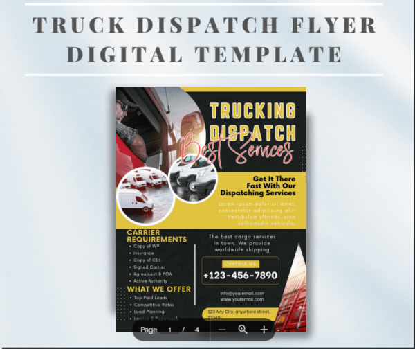 Truck Dispatch Flyers Templates