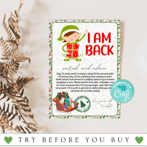 Elf I'm Back Editable