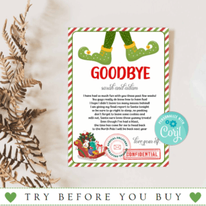 Elf Goodbye Letter Printable