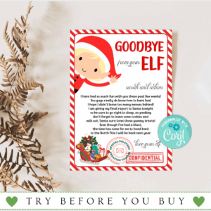 Elf Goodbye Letter Printables