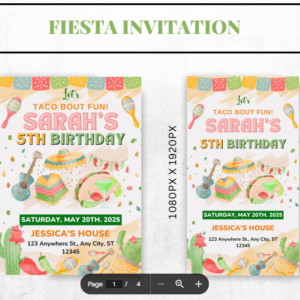 Fiesta Birthday Invitation Template