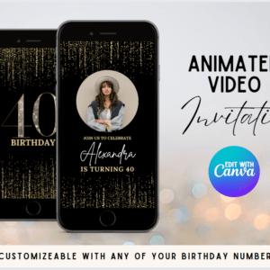 Video Gold Glitter Birthday