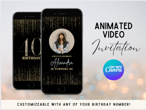 Video Gold Glitter Birthday