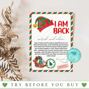 Elf I'm Back Letter