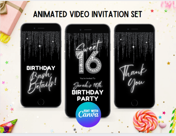 Animated Sweet Sixteen Birthday