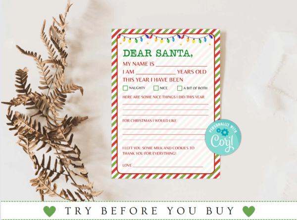Letter to Santa Printable
