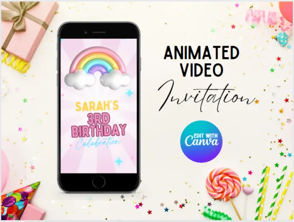 Rainbow Theme Birthday Animated