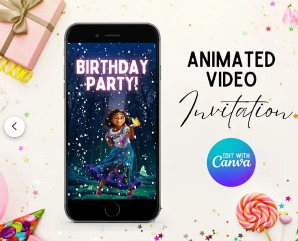 Animated 8th Birthday Invitation