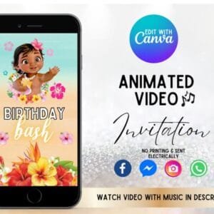 Animated Moana Theme Birthday