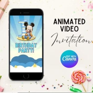 Animated First Birthday Invitation