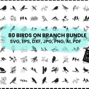 Birds on Branch Svg