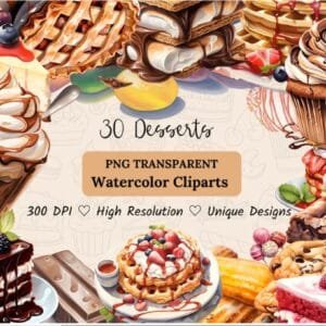 Watercolor Dessert Clipart