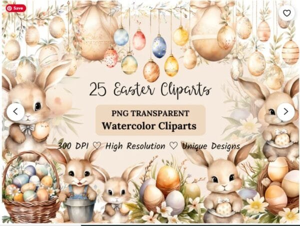 Watercolor Easter Clipart