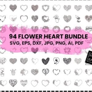 Flower Heart Svg Bundle