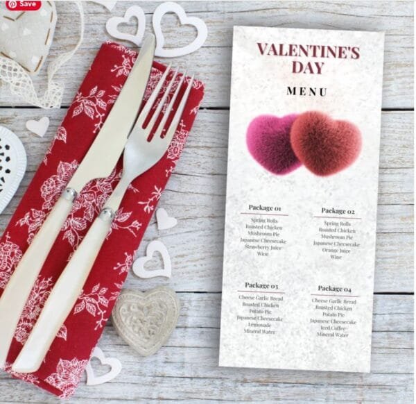 Valentines Day Menu