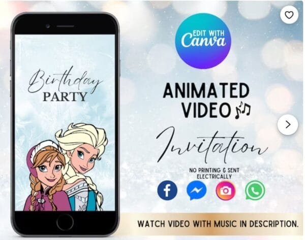 Animated Frozen Theme Birthday