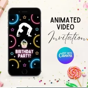 Gymnastic Birthday Video Invitation