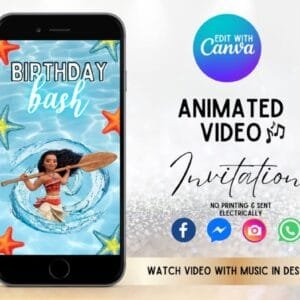 Animated Moana Birthday Video