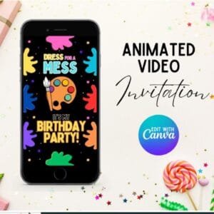 Animated Paint Birthday Invitation